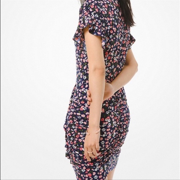 Michael Kors Floral Matte Jersey Ruffled Dress Size XS - Picture 2 of 12